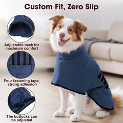 Toalla-bata HezzLuv para perros, secado eficiente tras baño.