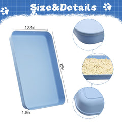 HFYZZ bandeja para gatos mediana, azul, ideal para acceso fácil de mascotas pequeñas.