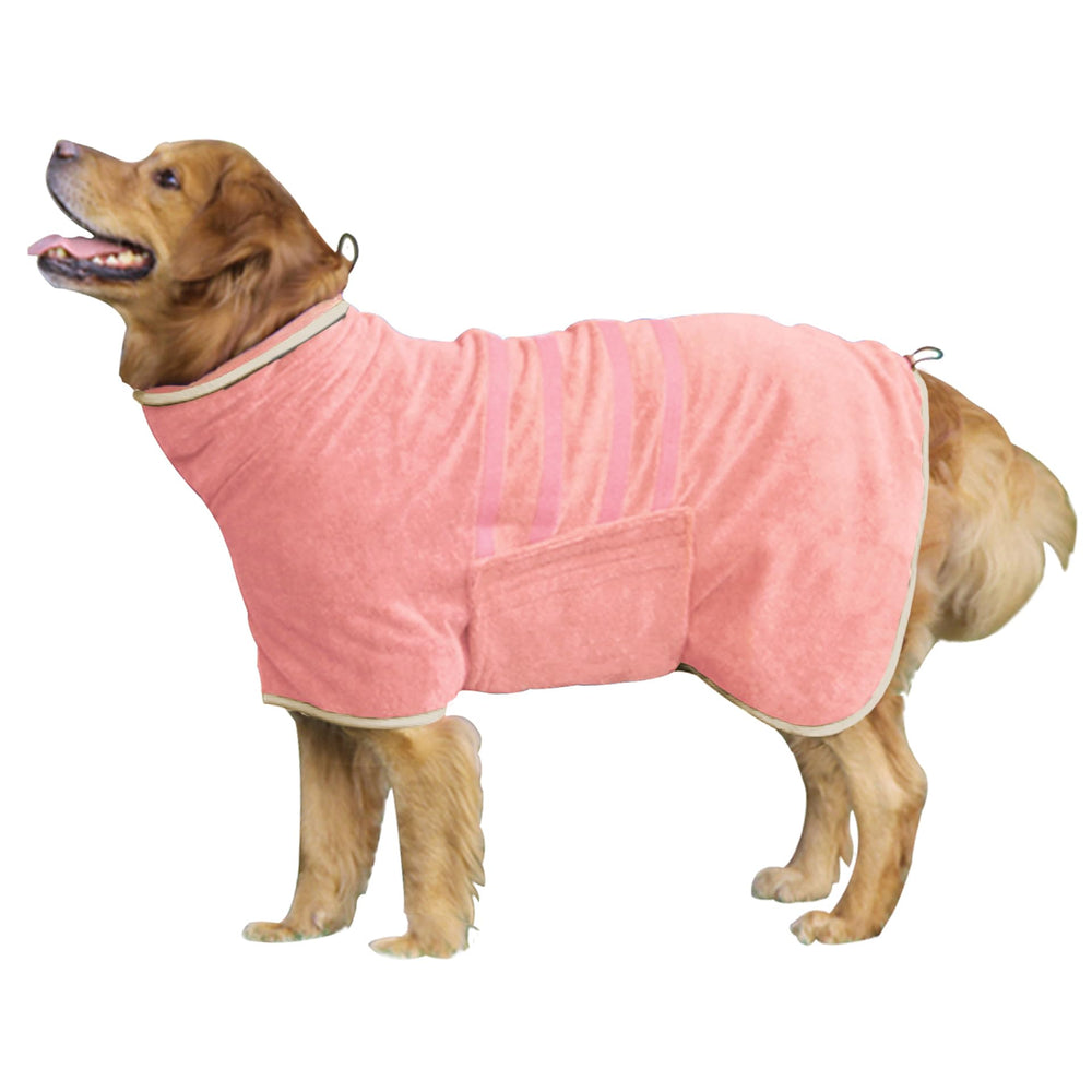 Bata para perro HhiMyOct rosa, secado rápido del pelaje tras el baño.