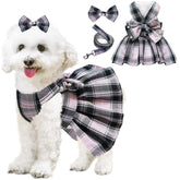 HhiMyOct vestido para perrito con pajarita y perlas, ideal para salidas.