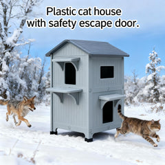 HiCaptain casa-gato exterior ensamble-facil: montaje rápido sin herramientas necesarias.