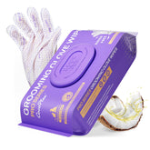 HICC PET Glove Wipes Pro, doble cara, limpia suavemente el pelaje.