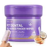 HICC PET Pro: toallitas-dientes-dedo-texturizado para perro, limpieza suave y efectiva contra placa