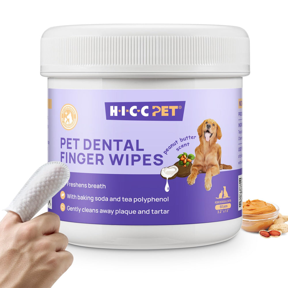 HICC PET toallitas limpieza dientes para perros y gatos, mejor higiene bucal