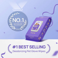 Guante HICC PET con aloe vera, hidratante para pelaje de mascotas.