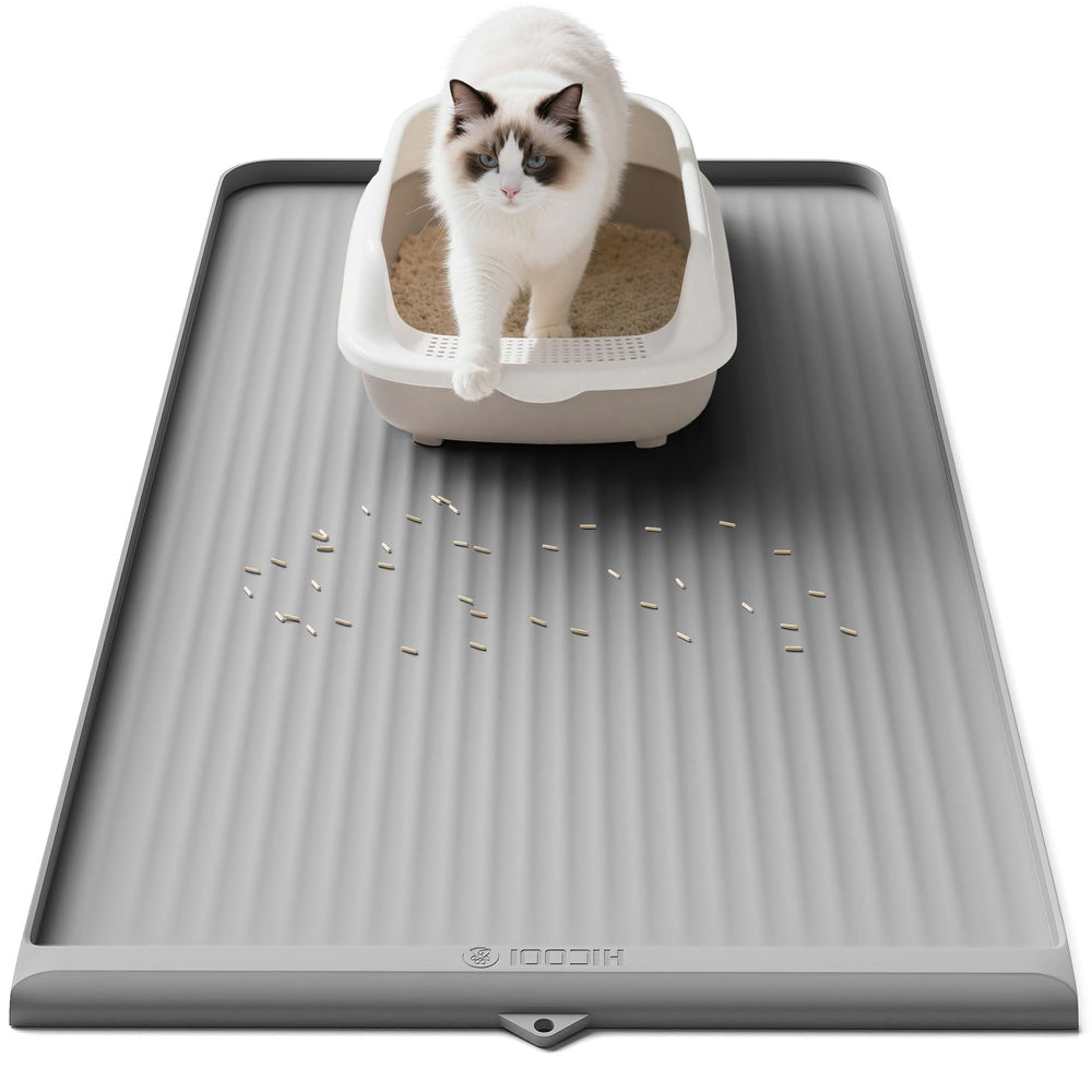 Alfombra para caja de arena HICOOI con borde elevado y captura de desorden