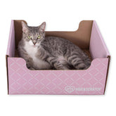 Hide & Scratch caja rasca gatos rosa claro, diseño diamante, para juego y descanso