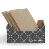 Hide & Scratch caja rascador para gatos, diamante gris, uso doble cara para juego y descanso.