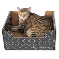 Hide & Scratch: caja rasca gato diamante oscuro para juego y descanso.