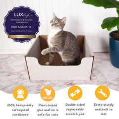 Hide & Scratch superficie-rascado doble cara para gatos, área de juego y rascar.