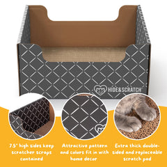 Hide & Scratch: tablero corrugado grueso para rascar dentro de casa.