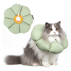 H HIDREAM collar cono gato flor verde, cómodo para comer y beber sin esfuerzo.