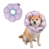 H HIDREAM cono suave para perro mediano con flor morada y comodidad