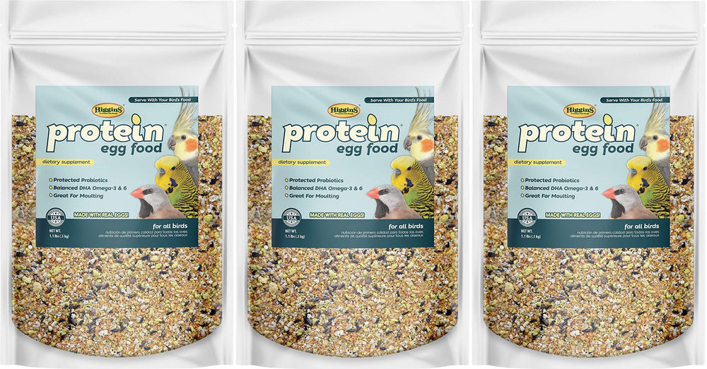 Higgins Alimento proteico para huevos, paquete de 3 unidades de 1,1 libras para aves.