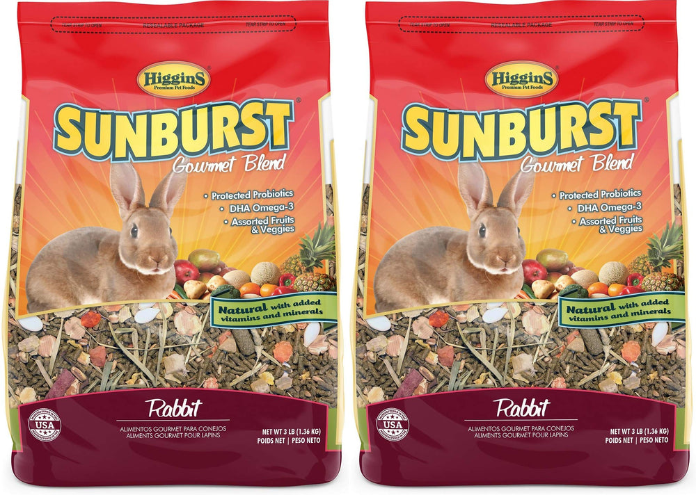 Higgins Sunburst Gourmet Blend para conejos, mezcla natural que apoya la digestión
