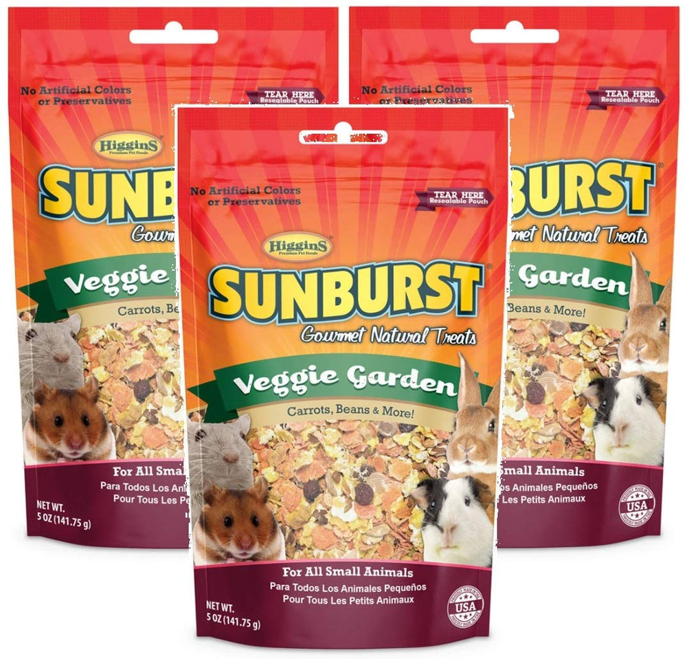 Higgins Sunburst Jardín de Verduras, snack natural para mascotas pequeñas, promueve curiosidad y alimentación equilibrada.