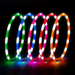 Higo collar LED recargable por micro USB para uso prolongado
