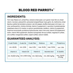 Alimento Hikari loro rojo sangre pellet con fuente de nutrientes para color y vitalidad.