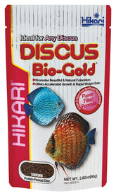 Hikari Bio-Gold para discus, granulos visibles, favorece color y digestión equilibrada.