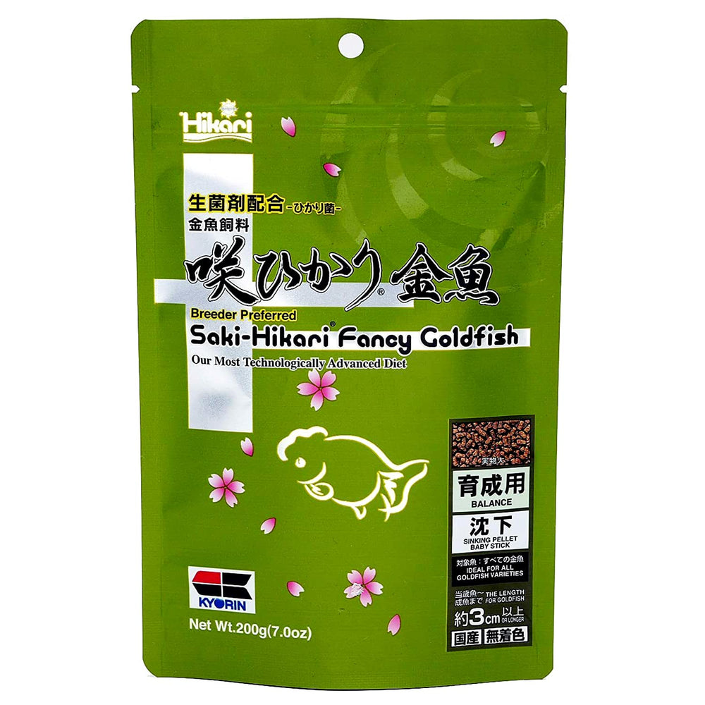 Dieta premium de Hikari Saki Balance para pez dorado en bolsa de 200 g.