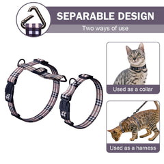 Hikiko arnés para gatos presenta diseño 3 en 1 para collar o arnés.