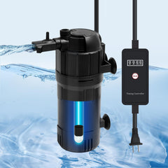 HIKPEED filtro acuario con luz UV para agua clara y saludable