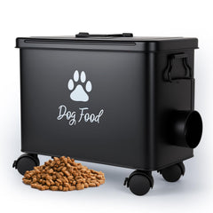 Himake Contenedor para alimentos de perro con 13 lb y ruedas para mover fácilmente.