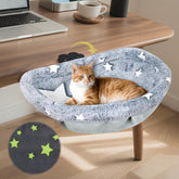 Himake cama de gato para escritorio con abrazadera, soporte estable para hasta 50 libras.