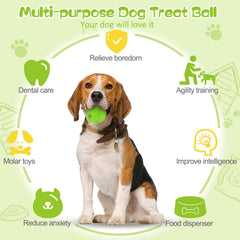HIPPIH bola dispensadora verde, mantiene ocupado al perro durante la comida