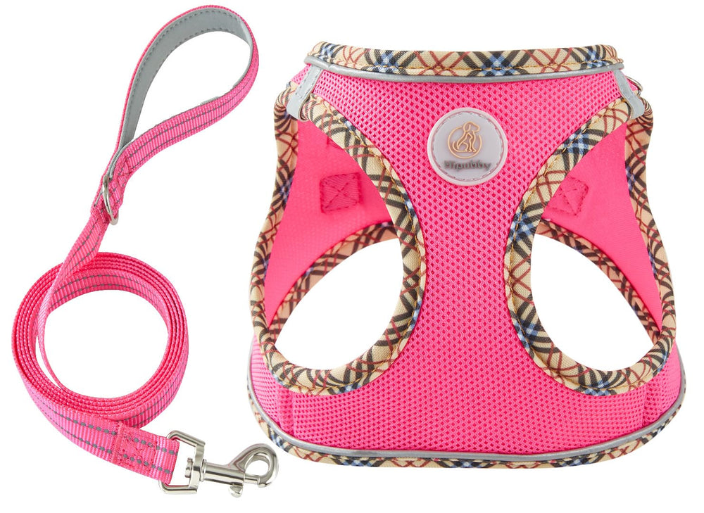 Hipubby arnés perro malla aire rosa, cómodo y transpirable para paseos