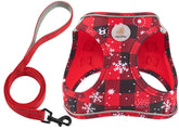 Hipubby arnés navidad para perro, vista frontal, ajuste cómodo para paseos festivos.