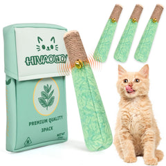 Juguete de HivaolJoy con menta gatuna, cuerda dental y campana para gato, ideal para juego interactivo.