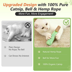 Juguete de menta gatuna para gatos con impulso de patada y peluche largo.
