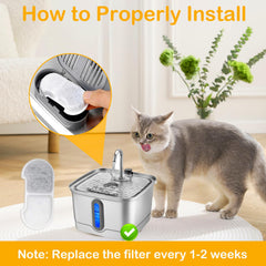 HOETEK recambio de filtros SEIRMEP 101oz para limpieza regular y hidratar a tu gato.
