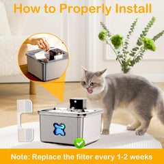 HOETEK conjunto de filtros y esponjas para fuente felina, instalación rápida
