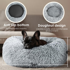 Hoewina cama donut con borde suave para descanso seguro y cómodo.