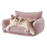 Cama Hollypet para gato, rosa leopardo, descanso cómodo.