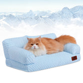 Sillón para mascotas Hollypet gris con enfriamiento para descanso cómodo.
