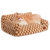 Hollypet sofa-mascota peluche marrón para descanso suave y seguro.