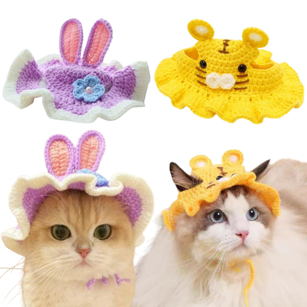 Gorro para gato Homedy Crafts con diseño tigre, ideal para fotos divertidas.