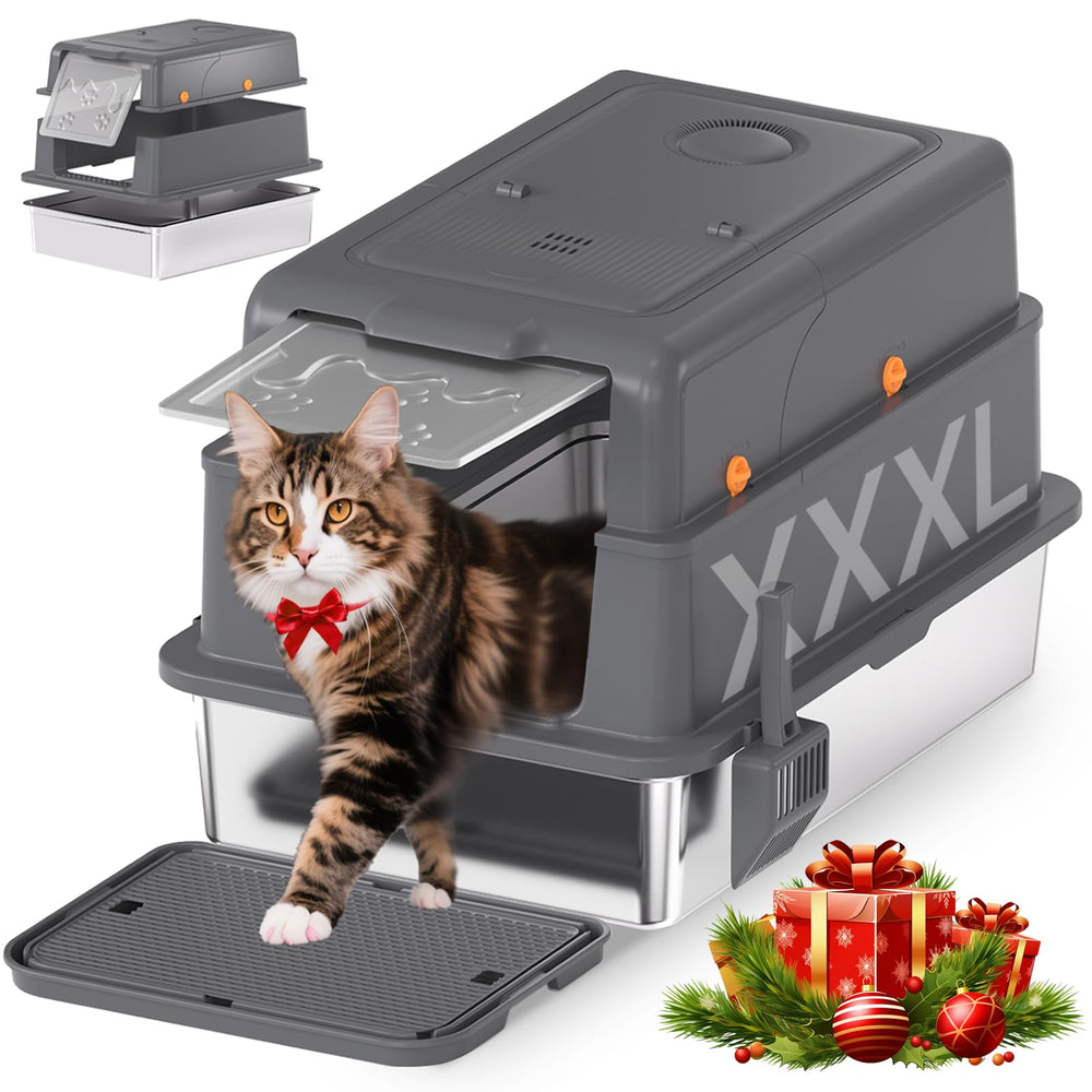 homegroove XXXL caja-arena-acero-inoxidable-tapa: duradera y fácil de limpiar