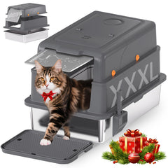 homegroove XXXL caja-arena-acero-inoxidable-tapa: duradera y fácil de limpiar