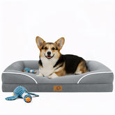 Homemate cama para perros ortopédica grande, vista frontal, soporte cómodo.
