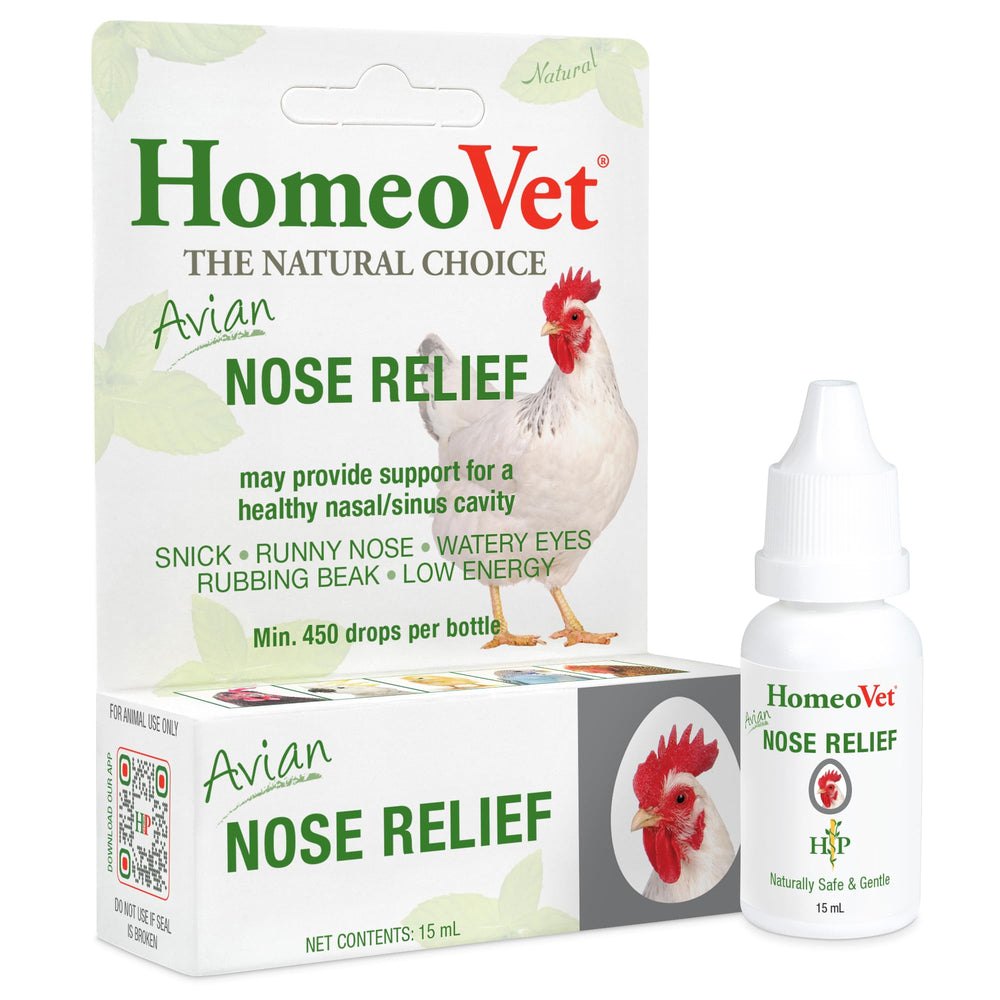 HomeoPet Avian Nose Relief: frasco para apoyo nasal seguro en aves