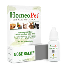 HomeoPet Alivio nasal, botella de 15 ml para apoyo nasal en mascotas.