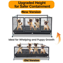 Homey Pet caja whelping 43, puerta frontal facilita acceso sin levantar