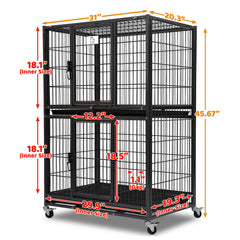 Homey Pet jaula dos niveles con puerta superior para interacción y entrenamiento