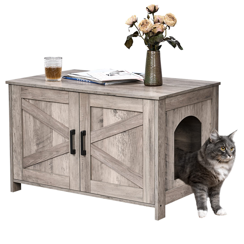 Homhedy caja-arena-gato-madera: refugio privado para tu gato en casa.