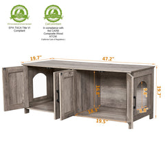 Homhedy interior doble cabina, ideal para mantener dos areneros limpios y separados