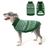 HOMIMP suéter Argyle para perro verde, vista frontal, ideal para paseos fríos
